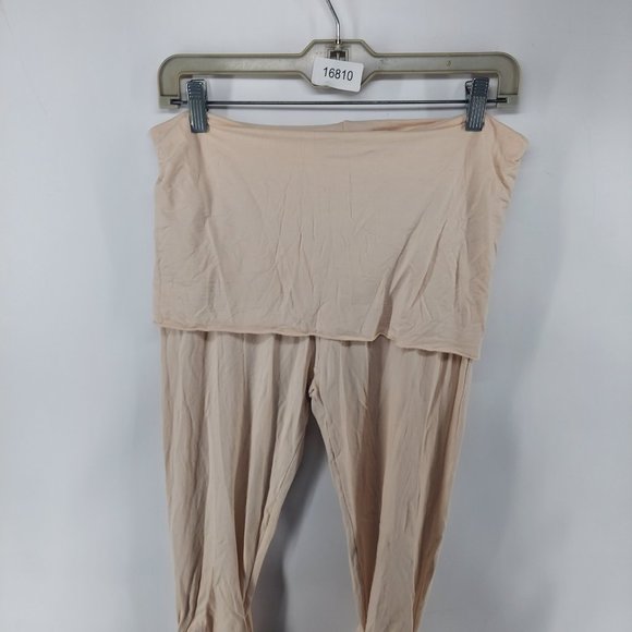 caraucci fold over jogger pants size large beige - Picture 3 of 9